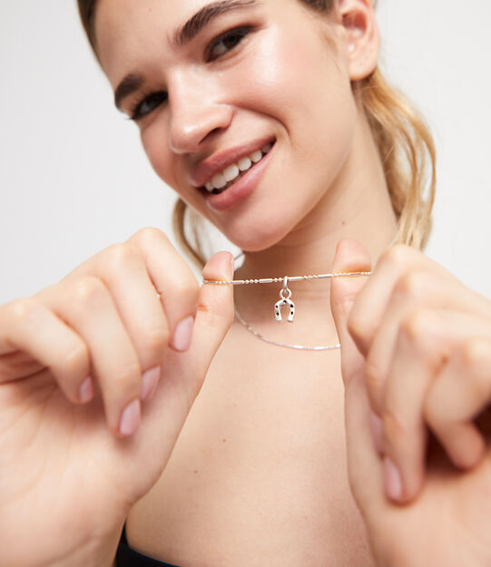 Horseshoe-shaped Charm, Silver, large